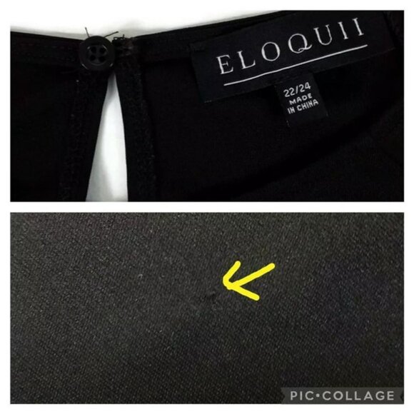 Eloquii Black Scoop Neck Long Sleeve Tie Front Knit Top Womens Plus Size 22/24 - Picture 13 of 14